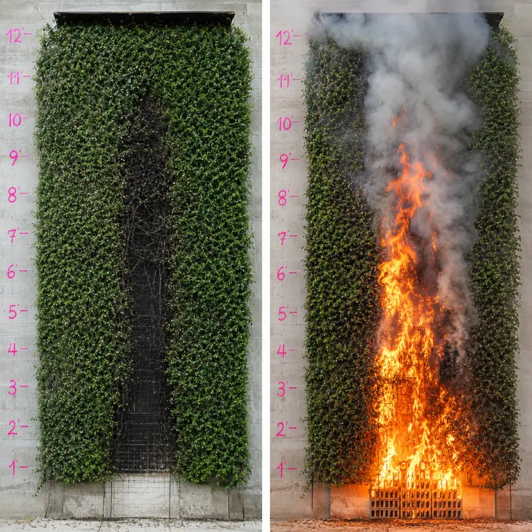 incendie grimpante végétalisée